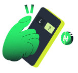 a mobile device making a deposit to squads