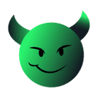 a green horny devil